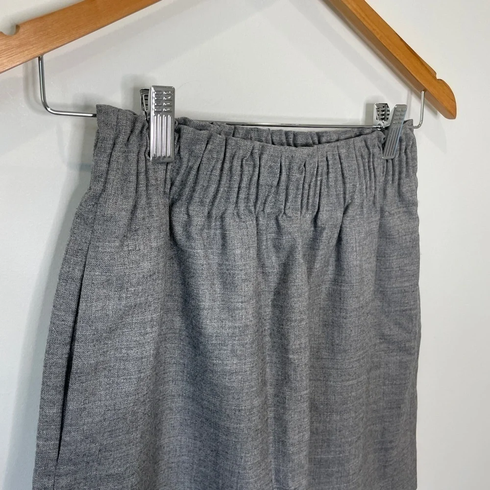 J. Crew Mini Gray Cinched Waist with Pockets Skirts Wool Blend